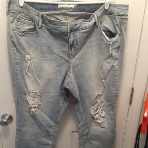 Torrid boyfriend destructed crops with lace under